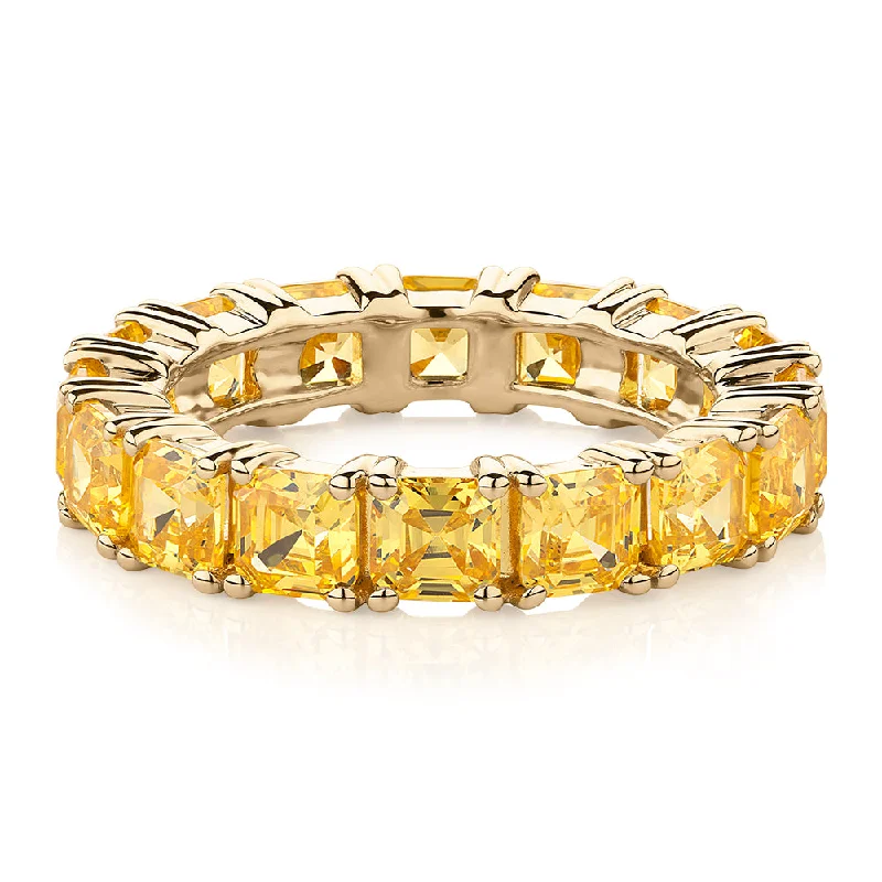 gold promise rings for women -All-rounder eternity band with 5.46 carats* of diamond simulants in 10 carat yellow gold