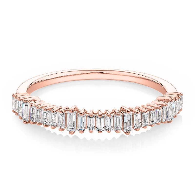 wedding ring sets for women -Wedding or eternity band with 0.48 carats* of diamond simulants in 10 carat rose gold