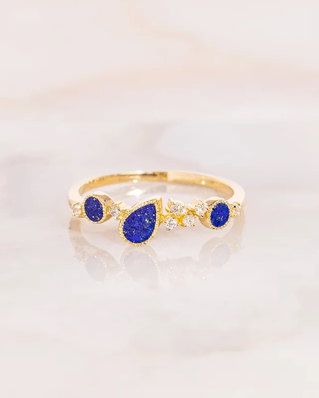 vintage engagement rings for women -Nova Lapis Three-Stone Ring