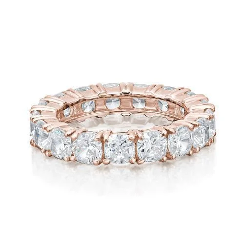 stackable rings for women -All-rounder eternity band with 4 carats* of diamond simulants in 10 carat rose gold