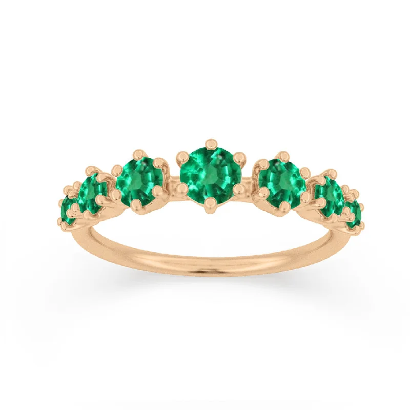 vintage wedding rings for women -Helena Ring, Emerald