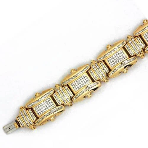 fashionable charm bracelets -fashionable charm bracelets -14KY 8.10CTW PC DIAMOND MENS BRACELET