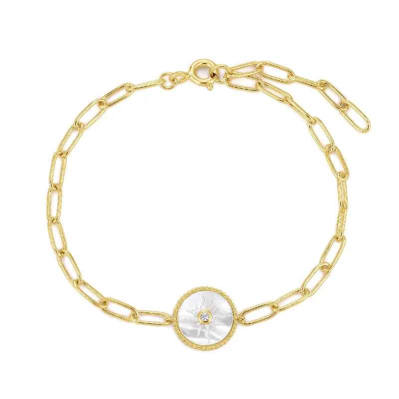 women’s tennis bracelets -women’s tennis bracelets -Sun Mop & Cz Pendant Bracelet