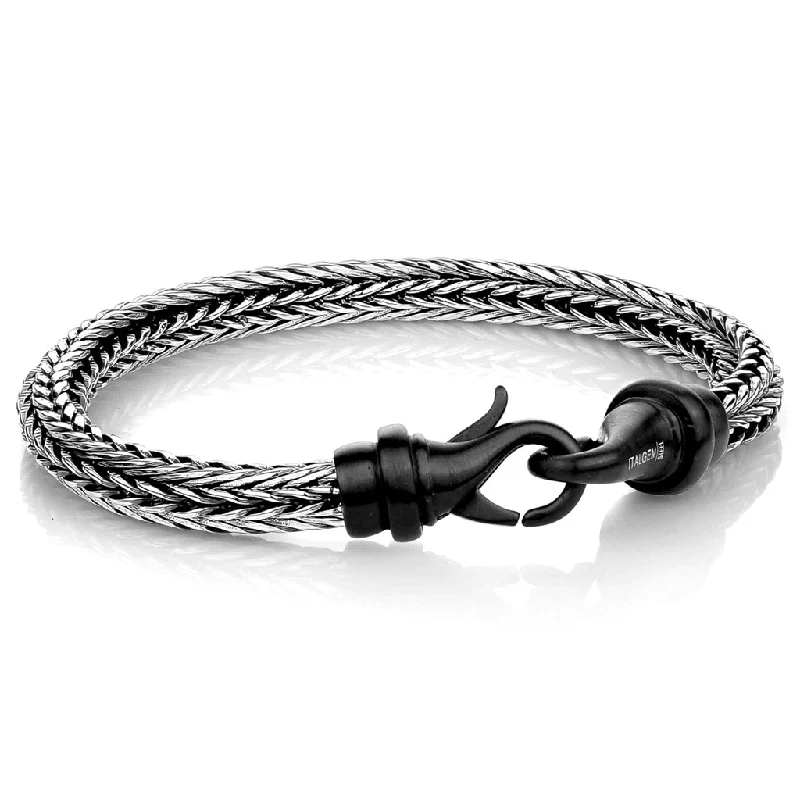 luxury diamond bangles -luxury diamond bangles -Stainless Steel Gunmetal IP Rounded Box Chain Men's Bracelet