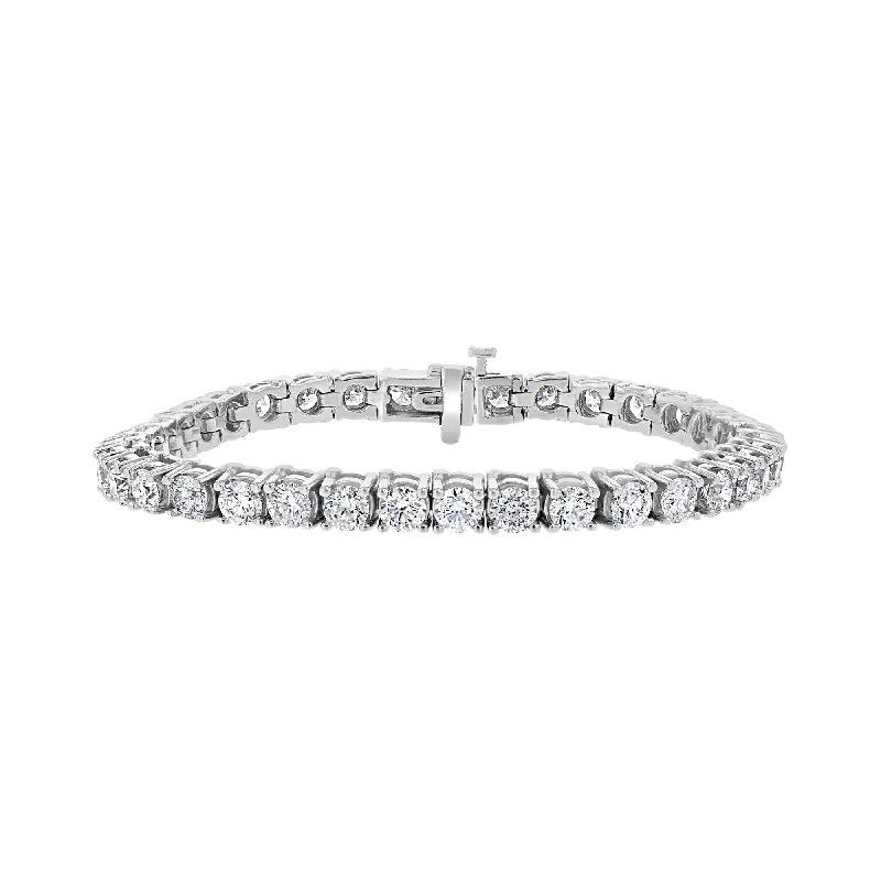 women’s bangles -women’s bangles -14KT WHITE GOLD 14.75 CTW ROUND DIAMOND TENNIS BRACELET