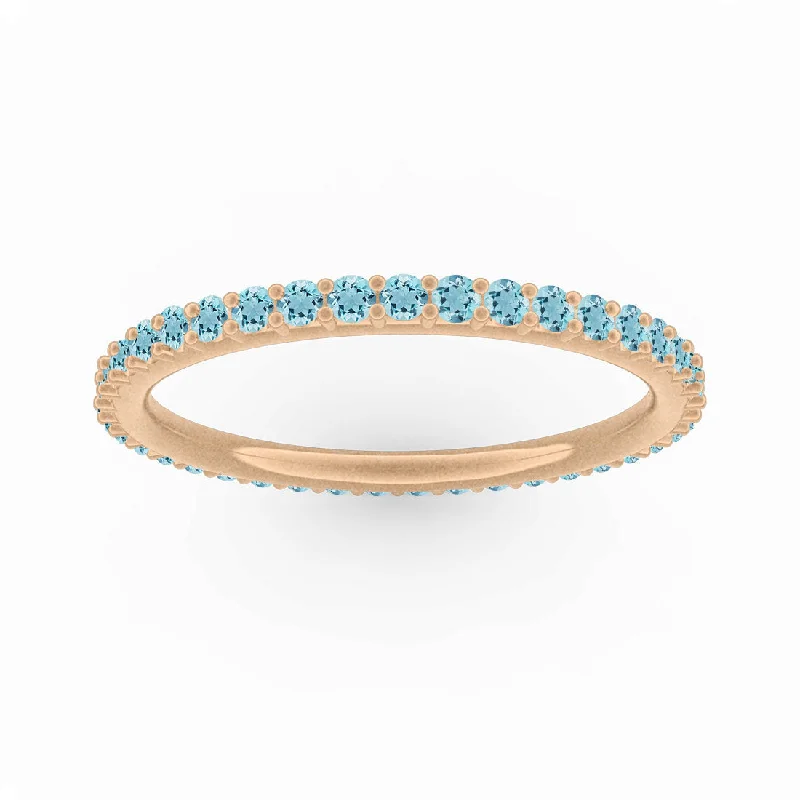 classy gold wedding rings -Paola Eternity Band, 1/2 Ct, Aquamarine