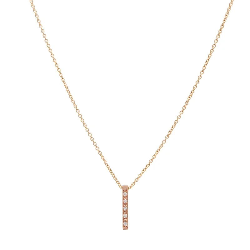 symbolic charm necklaces for women -<!--NK993-->pavé bar necklace