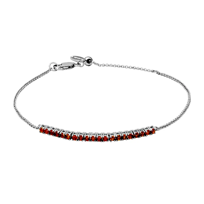 custom charm bangles for women -custom charm bangles for women -Sterling Silver Garnet Bolo Bracelet by Samuel B.