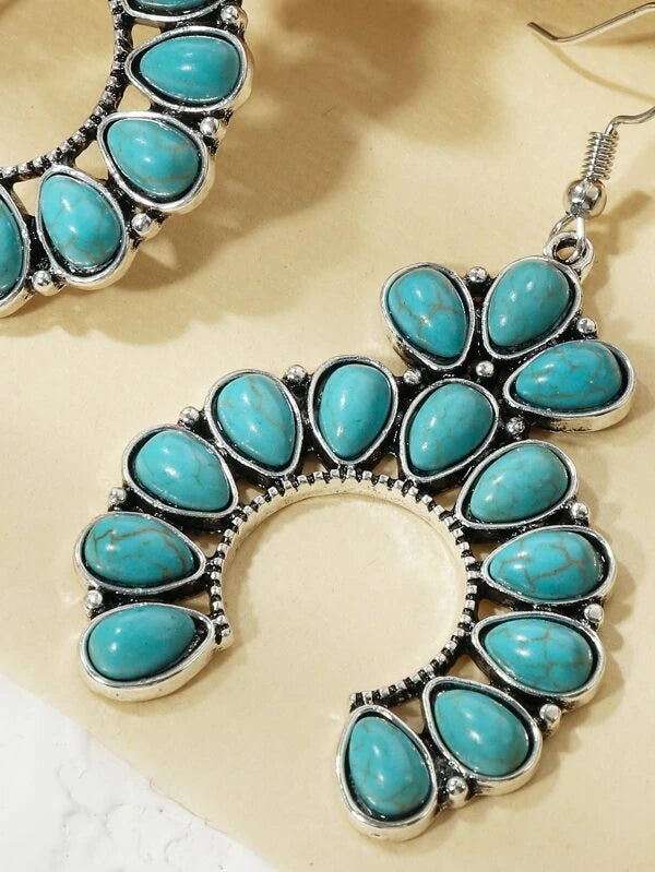 statement choker necklaces for women -Turquoise Cactus Blossom Necklace