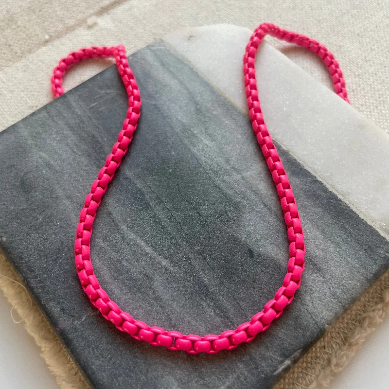 bridal diamond necklaces for women -Hot Pink Necklace