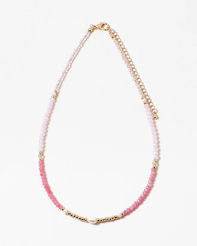 dainty gold necklaces for women -Pink Watermelon Necklace