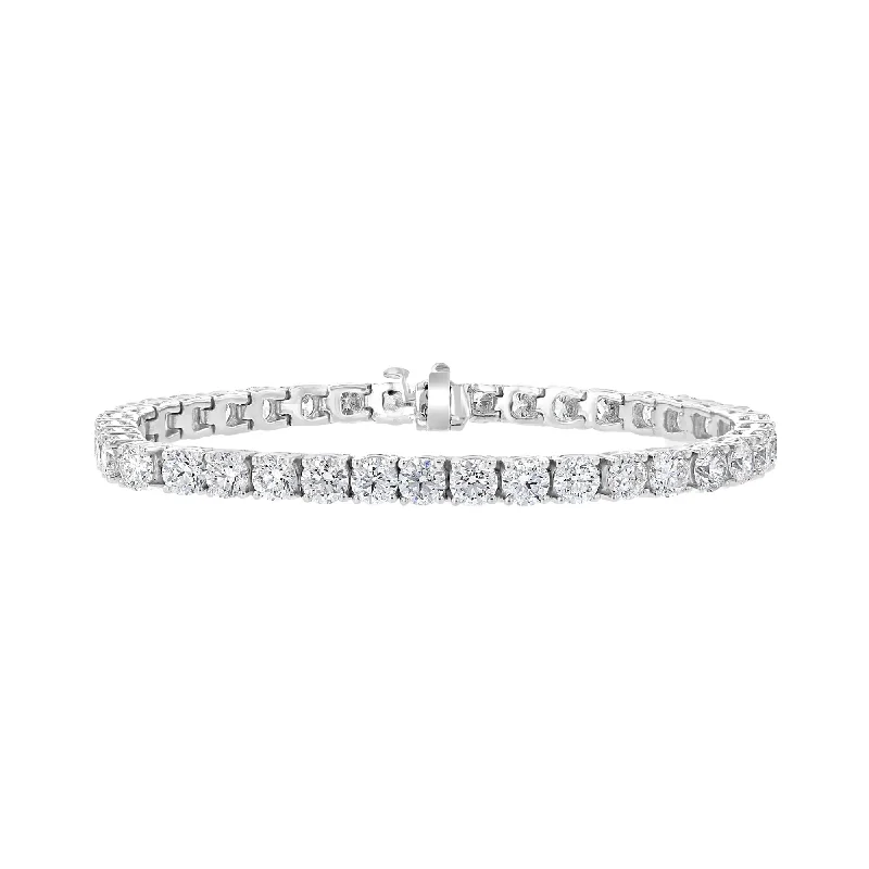 unique charm bracelets for women -unique charm bracelets for women -14KT WHITE GOLD 15.30 CTW ROUND DIAMOND 4 PRONG TENNIS BRACELET