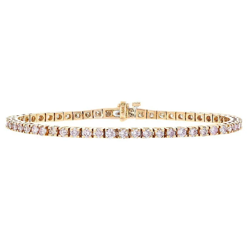 charm bracelets for women -charm bracelets for women -14KT ROSE GOLD 4.06CTW DIAMOND TENNIS BRACELET