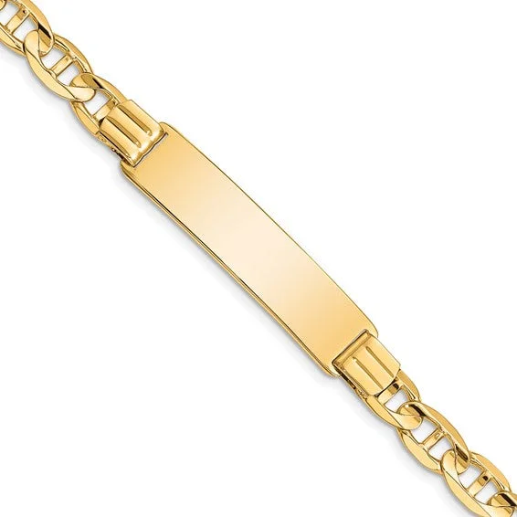 minimalistic bracelets for women -minimalistic bracelets for women -MEN'S 14KT 7MM WIDE ANCHOR LINK ID BRACELET-8 INCHES