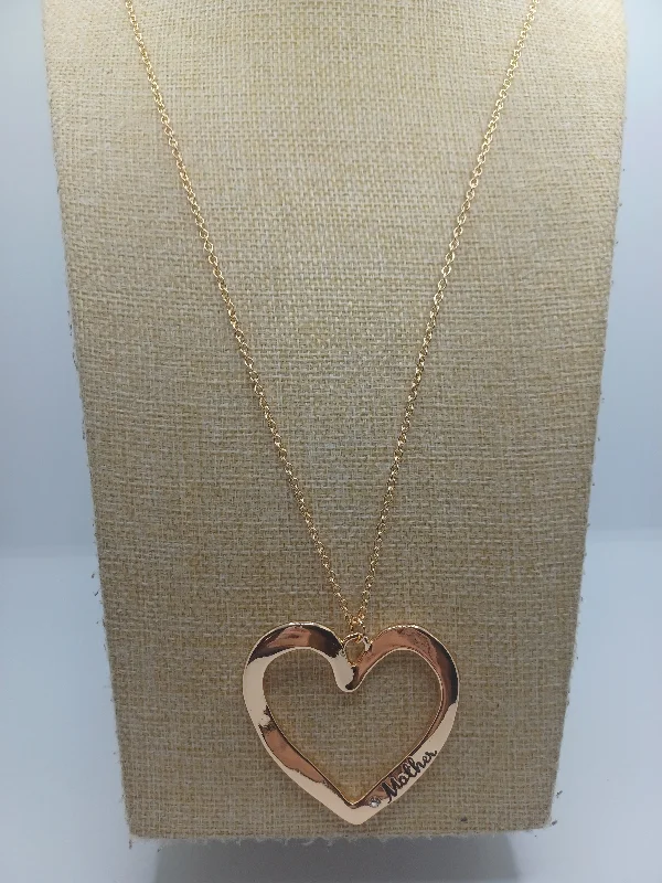 simple necklaces for women -Gold Mother Heart Necklace