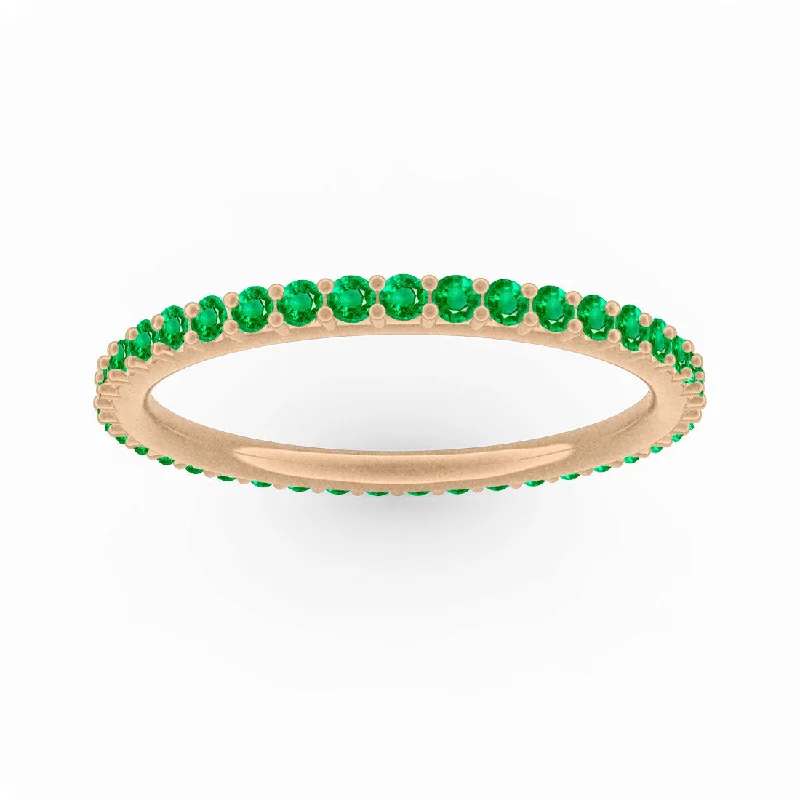 cocktail rings for women -Paola Eternity Band, 1/2 Ct, Emerald