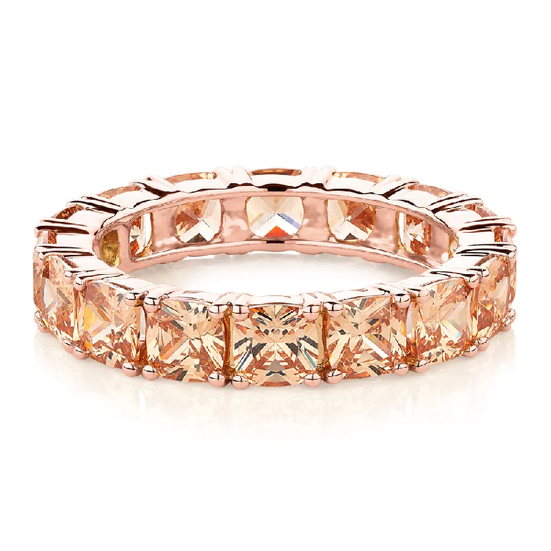 women’s rings with diamonds -All-rounder eternity band with 4.00 carats* of diamond simulants in 10 carat rose gold