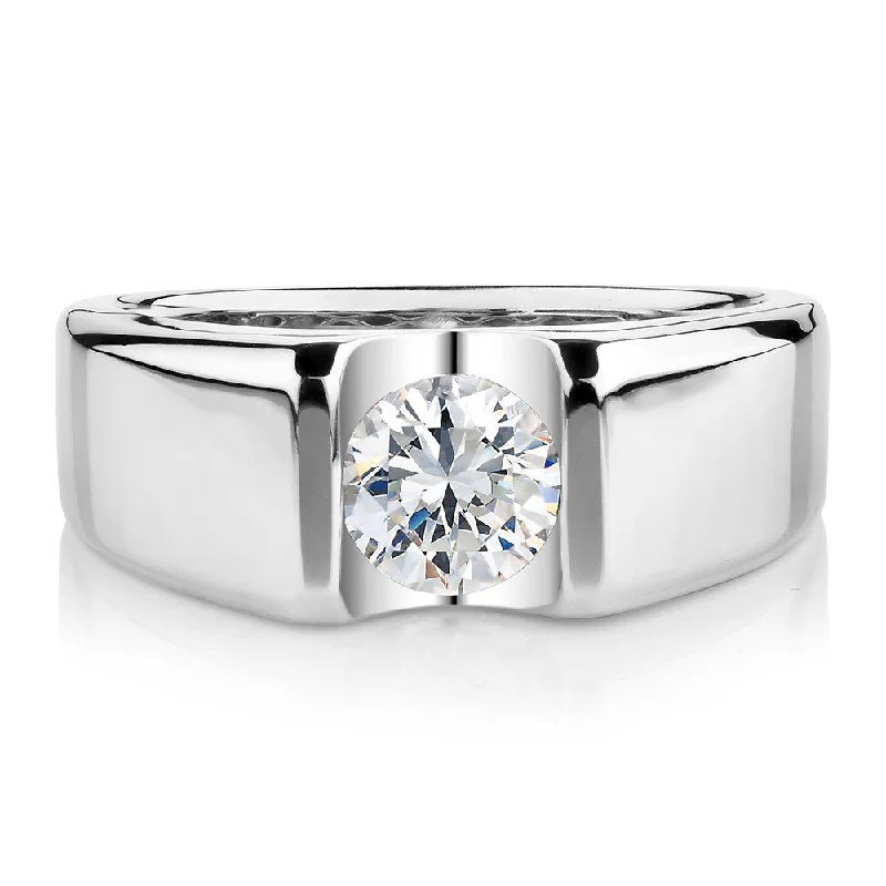 engagement rings for women -Dress ring with 1.03 carats* of diamond simulants in sterling silver