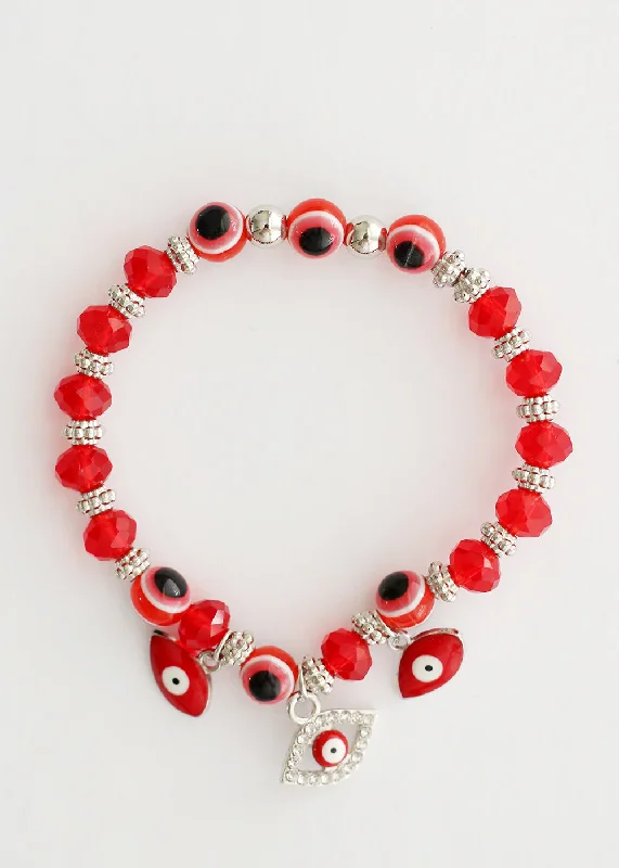 silver bangles for women -silver bangles for women -Red Evil Eye Bracelet