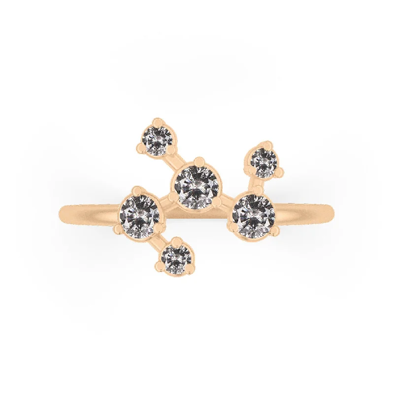 modern rings for women -Pleiades Ring, Salt & Pepper Diamond