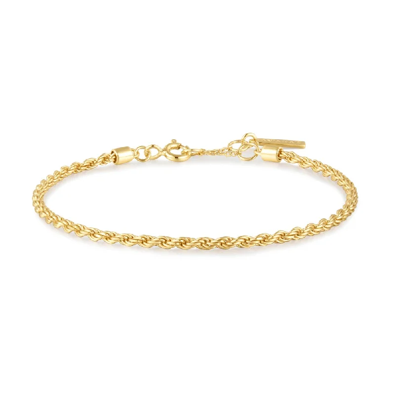 custom design bangles -custom design bangles -Sterling Silver & 14K Yellow Gold Plated Twisted Rope Chain Bracelet by Ania Haie