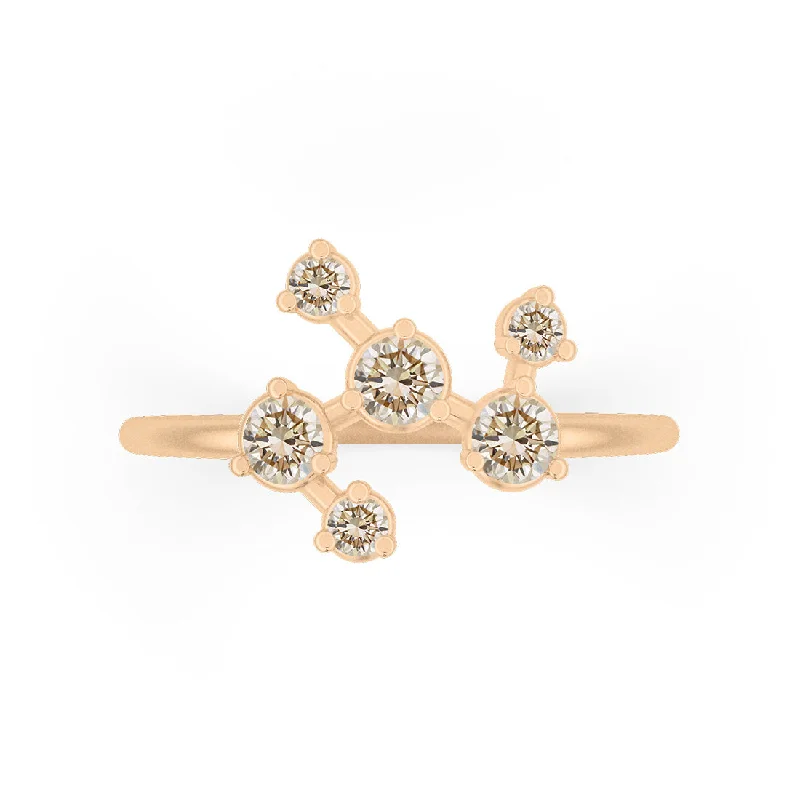 designer rings for women -Pleiades Ring, Champagne Diamond