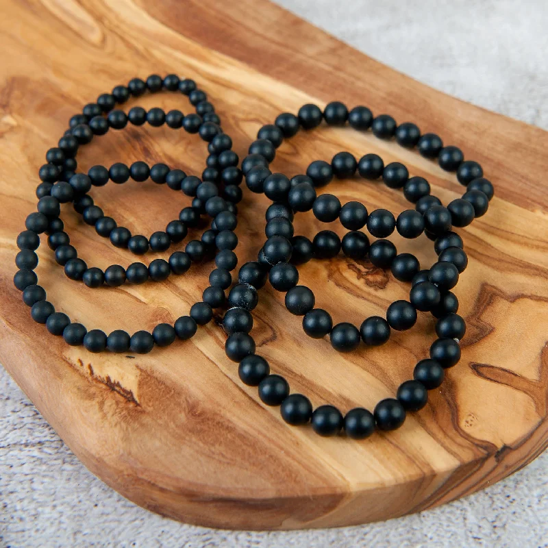 elegant crystal bracelets for women -elegant crystal bracelets for women -Matte Black Onyx Beaded Bracelet