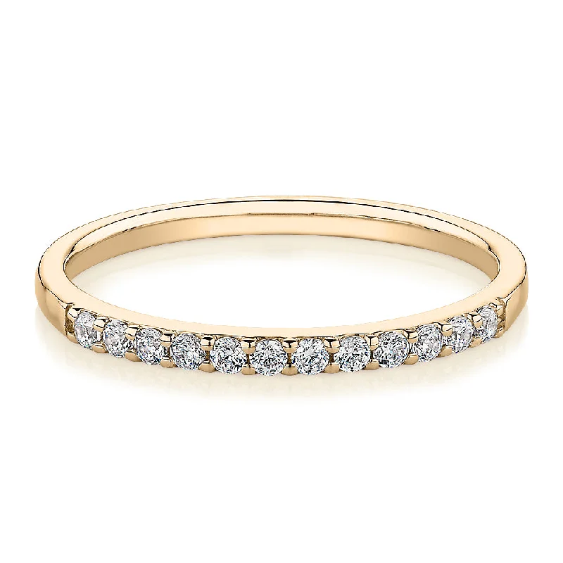 luxury rings with sapphires -Wedding or eternity band in 14 carat yellow gold