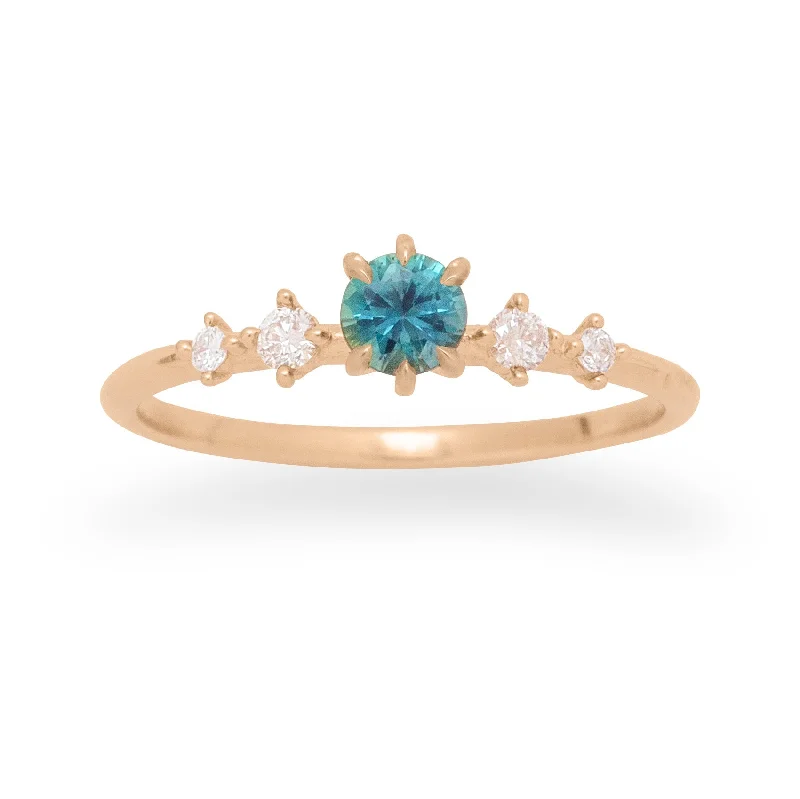 chic promise rings for women -Galia Ring, Teal Sapphire