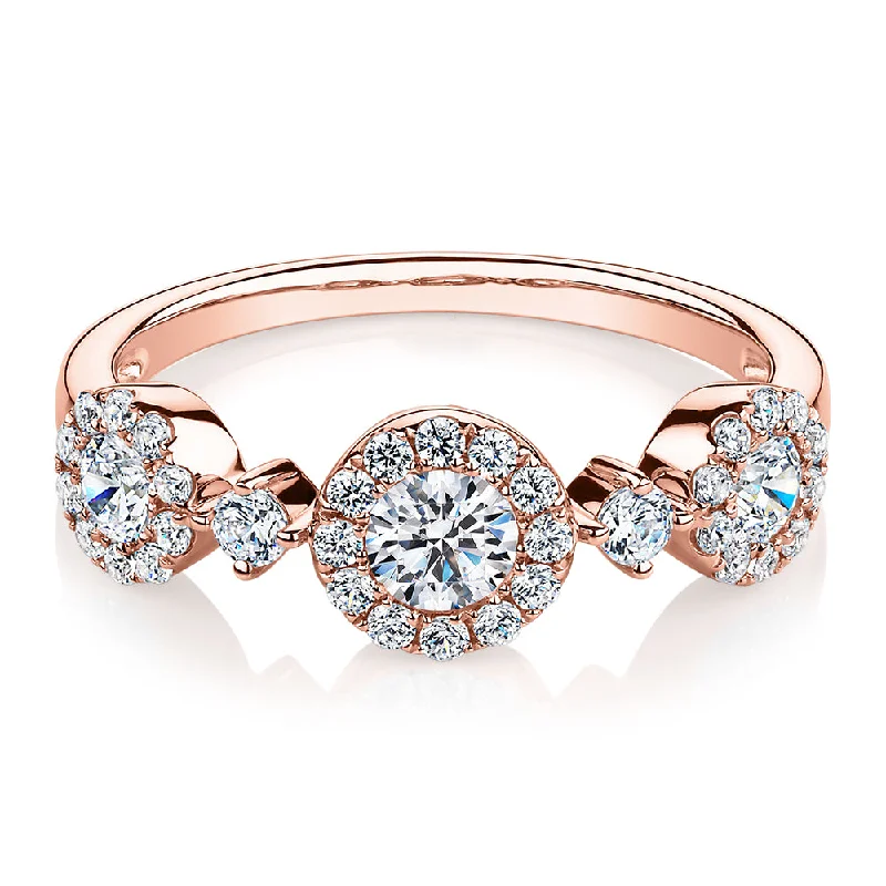 custom-designed rings for women -Celeste Dress ring with 0.83 carats* of diamond simulants in 10 carat rose gold