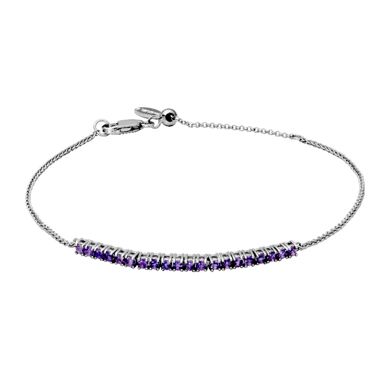 unique bangles for women -unique bangles for women -Sterling Silver African Amethyst Bolo Bracelet by Samuel B.