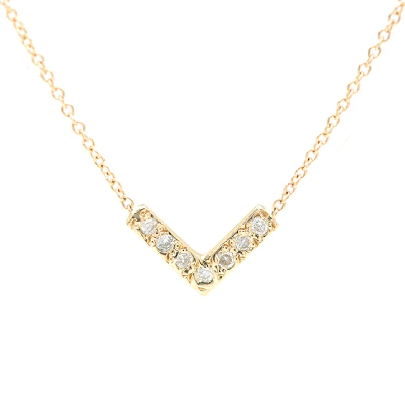 fashion-forward necklaces for women -Open Triangle Necklace-White Diamond