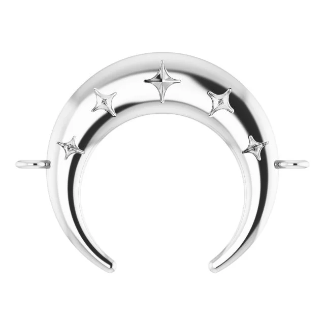 elegant women’s bangles with crystals -elegant women’s bangles with crystals -Sterling Silver Crescent Moon Bracelet Charm by Stuller