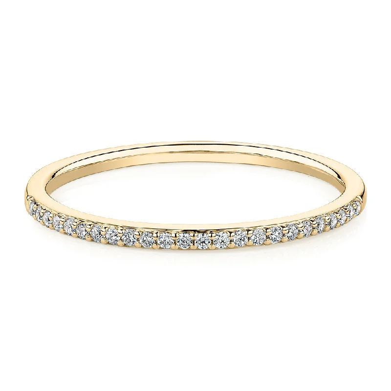 vintage wedding rings for women -Round Brilliant wedding or eternity band in 10 carat yellow gold