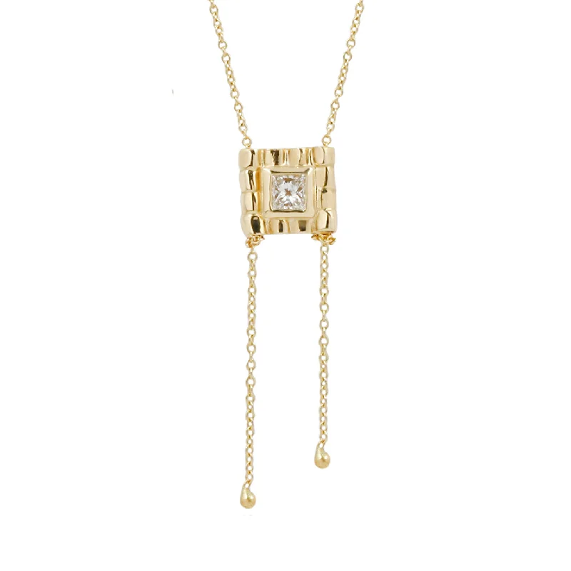 bridal necklaces for women -Princess cut pebble necklace