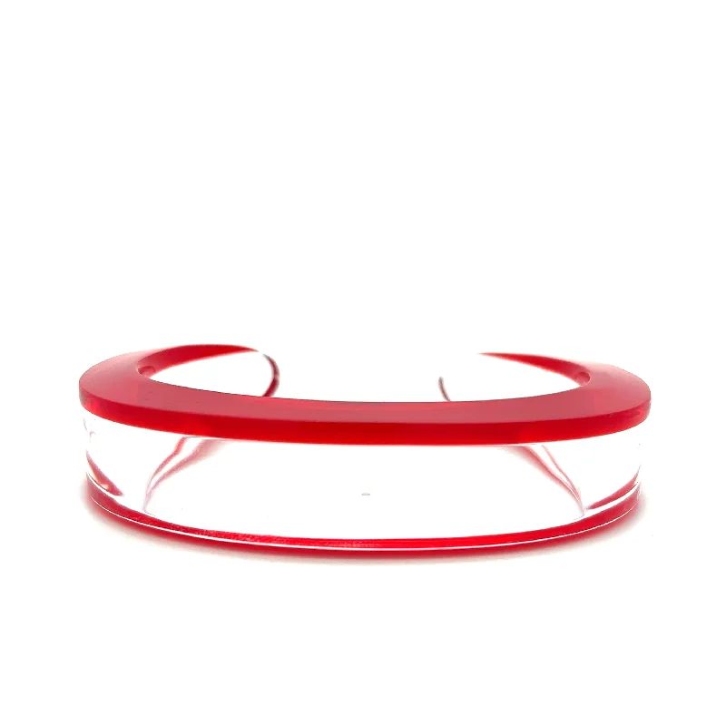 bangle bracelets for women -bangle bracelets for women -Red Lucite Cuff Bracelet