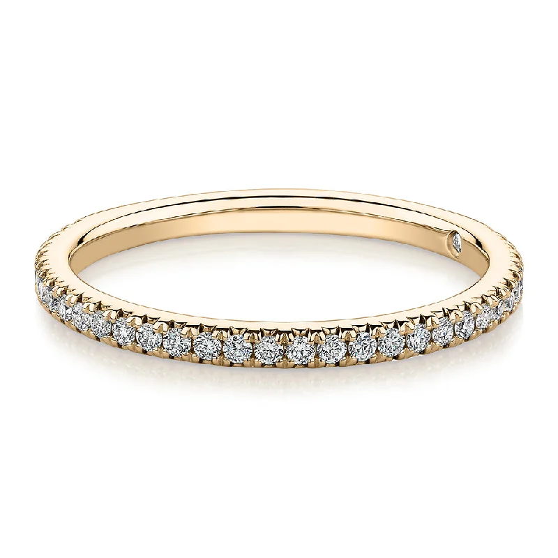 sapphire rings for women -Signature Simulant Diamond 0.23 carat* TW round brilliant wedding or eternity band in 14 carat yellow gold