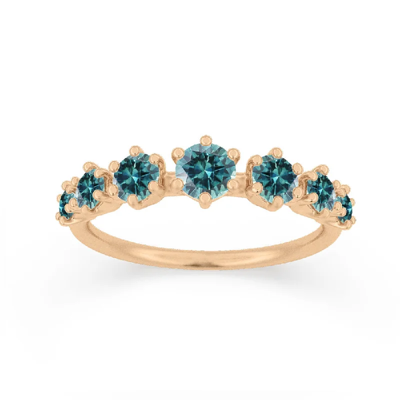 rose gold rings for women -Helena Ring, Teal Sapphire