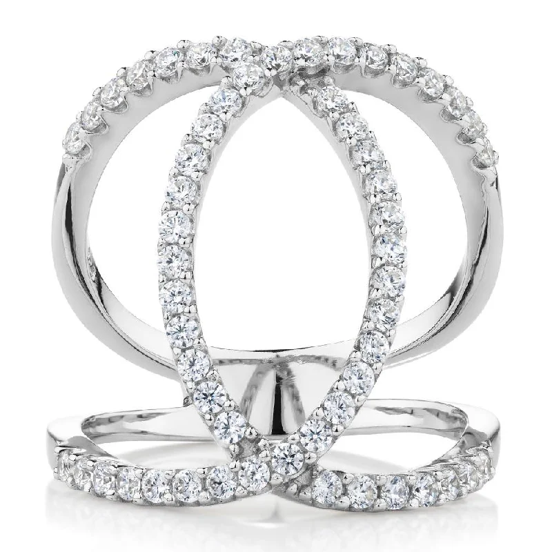 eternity rings for women -Dress ring with 0.84 carats* of diamond simulants in sterling silver