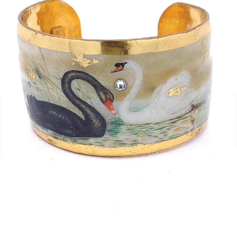 multi-colored bracelets for women -multi-colored bracelets for women -22K Gold Leaf Swan Dance Cuff Bracelet by Evocateur