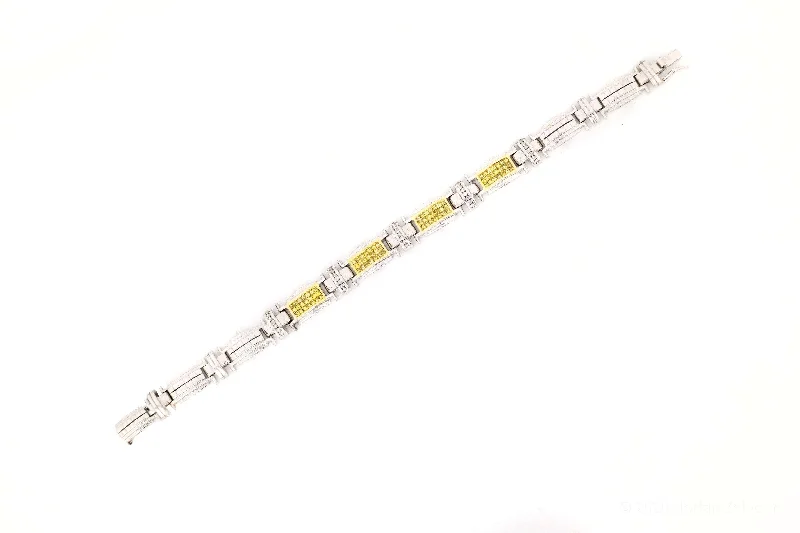 custom bracelet sets for women -custom bracelet sets for women -10.6mm Yellow & White Invisible Setting Bracelet