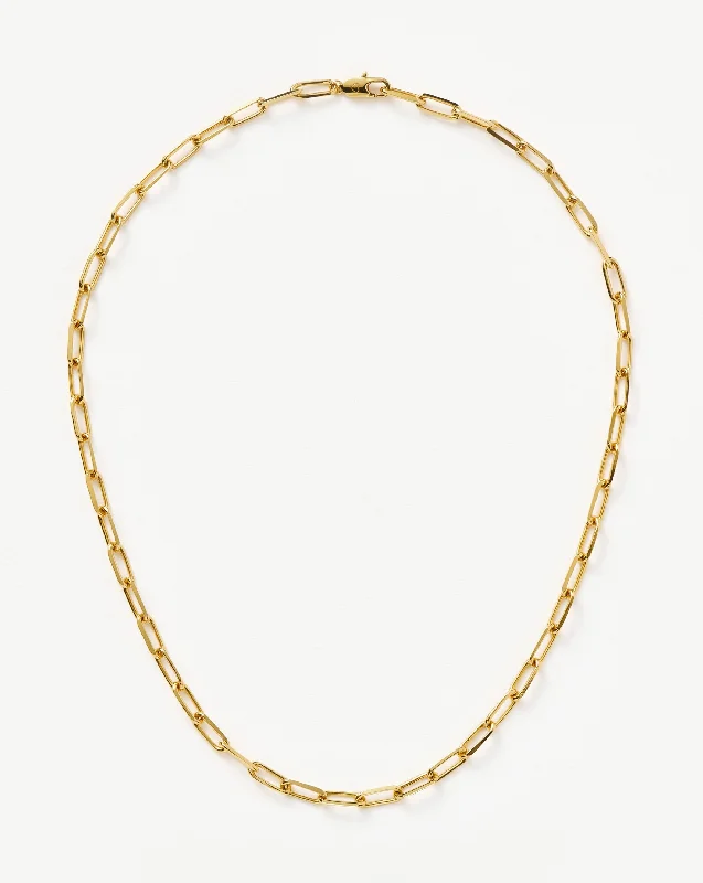 women’s sapphire necklaces -Classic Mini Short Paperclip Chain Necklace | 18k Gold Plated