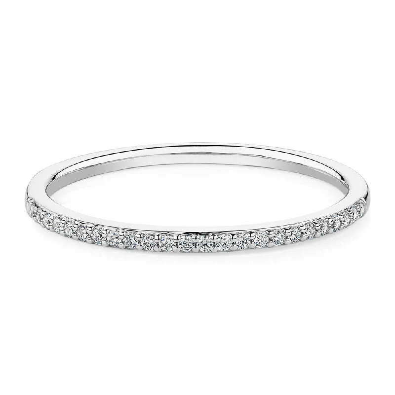 classic solitaire rings -Round Brilliant wedding or eternity band in 10 carat white gold