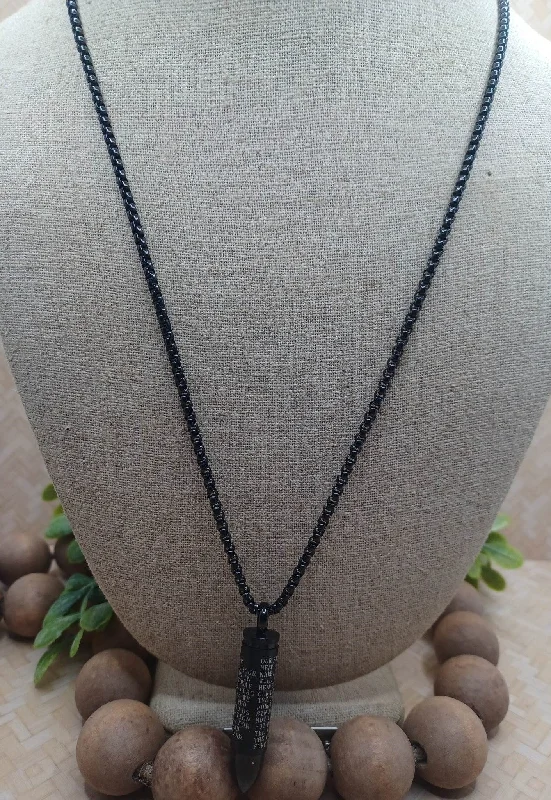 luxury necklaces for women -Gunmetal Ammunition Necklace