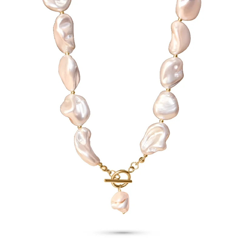 beautiful heart necklaces for women -Chunky Irregular Pearl Necklace