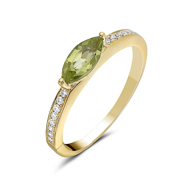 engagement rings for women -Peridot And Diamond Fashion Band